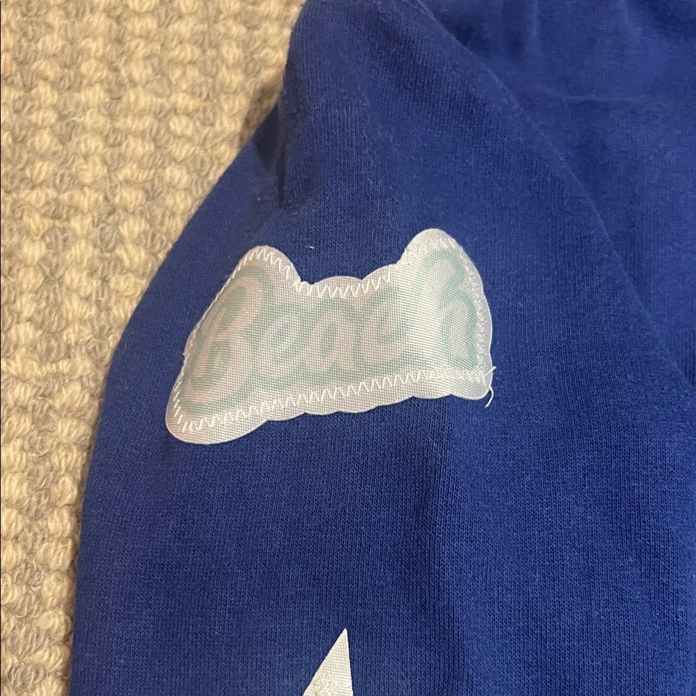 Vibrant Blue Kids Hoodie with Fun Patches - Picture 2 of 6